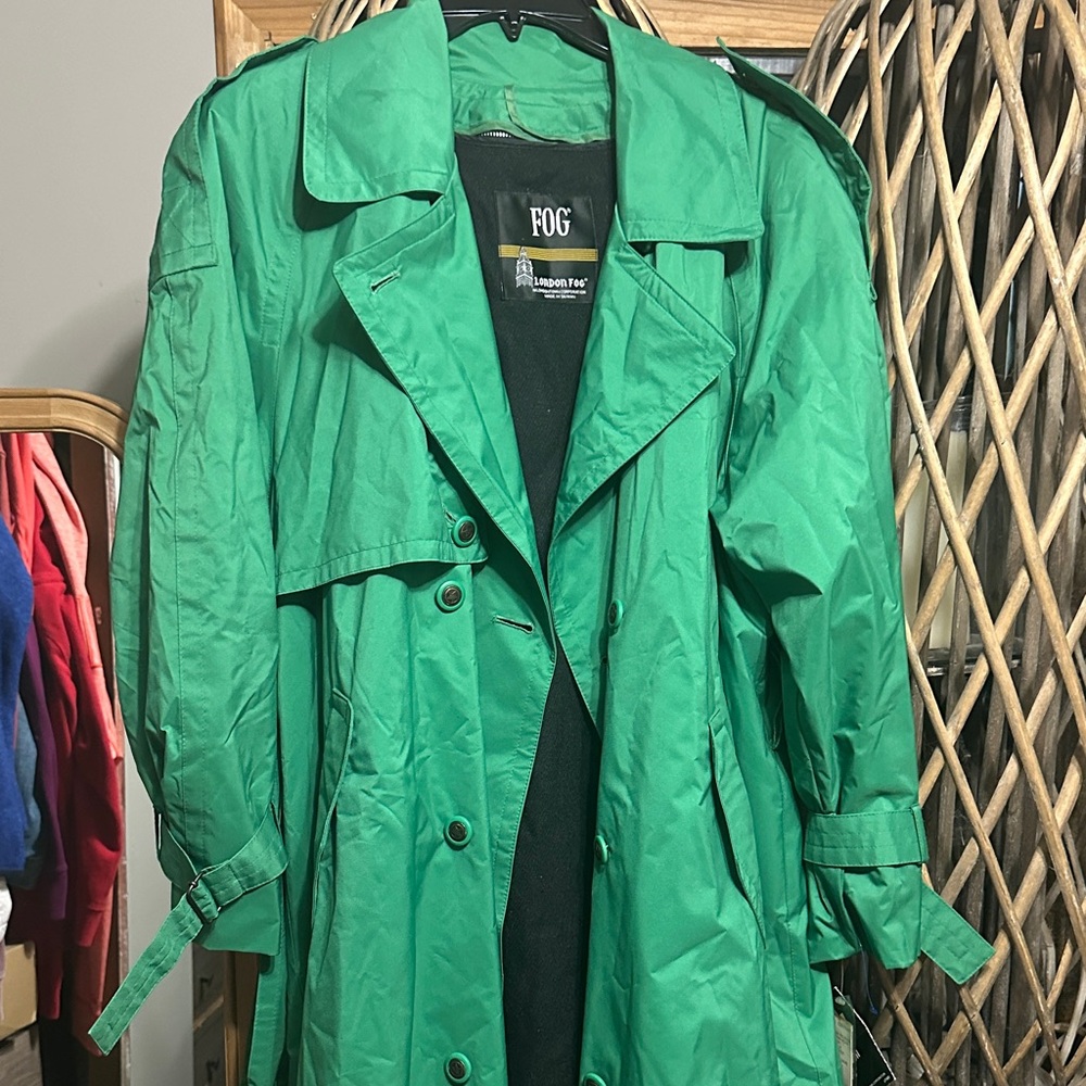 London Fog Green Trench Coat